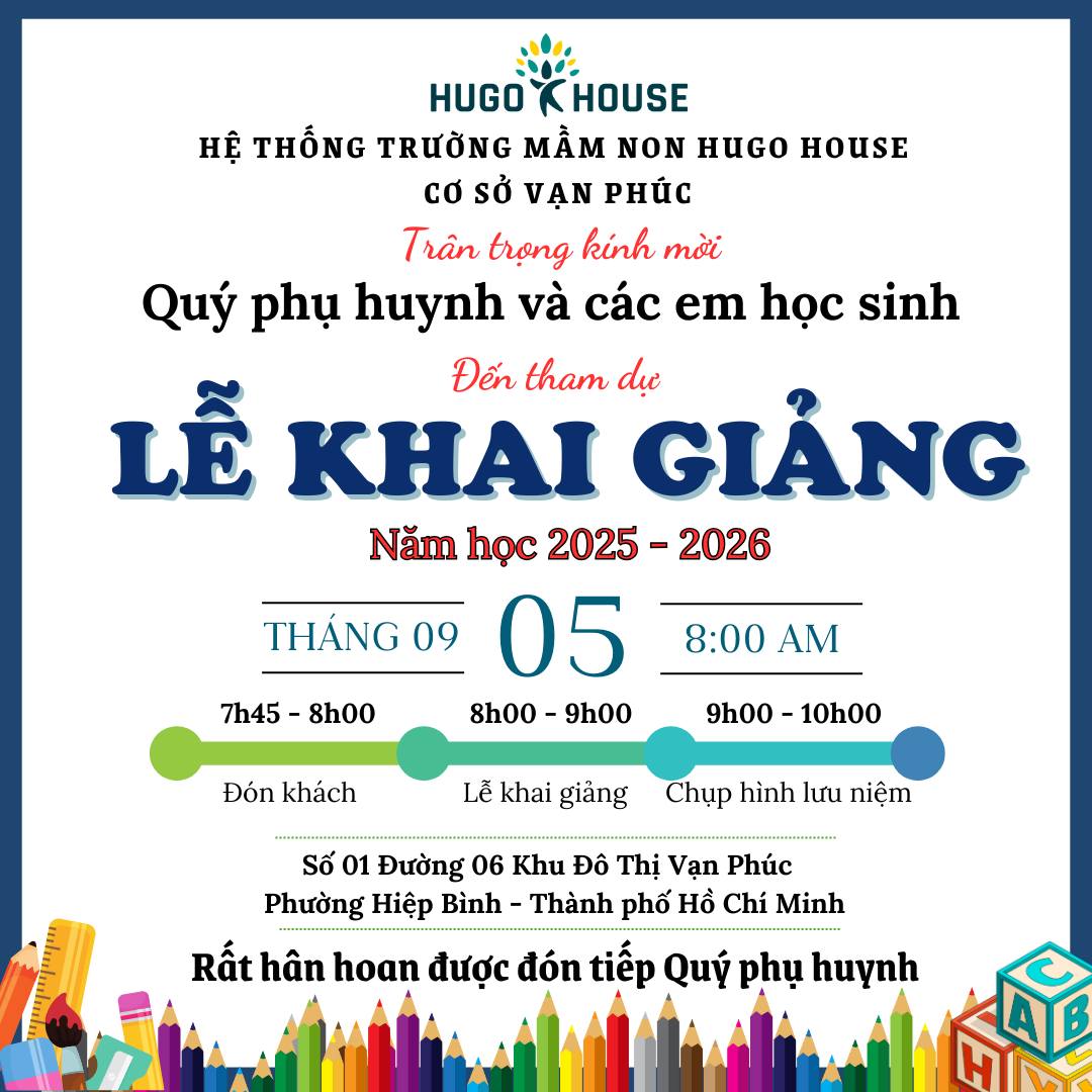 THƯ MỜI KHAI GIẢNG – CÙNG CON ĐÓN NĂM HỌC MỚI ĐẦY YÊU THƯƠNG