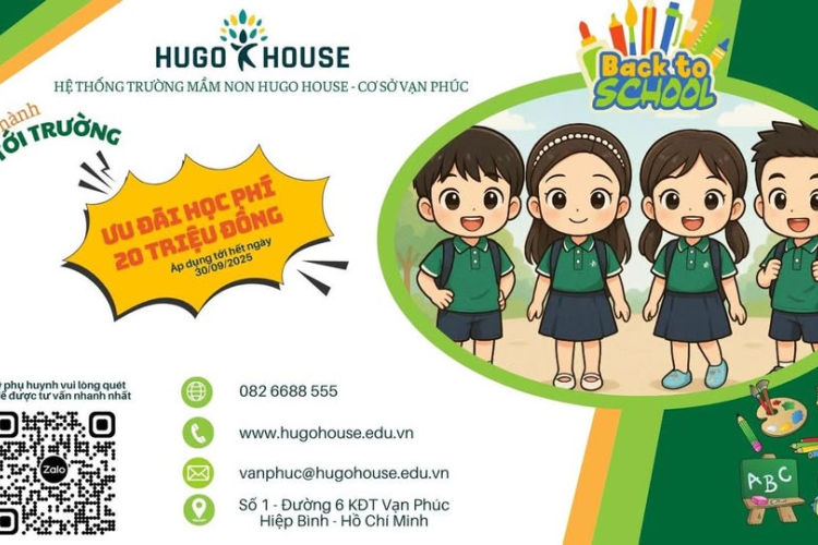 Đồng hành cùng con yêu trong năm học mới - Hugo House cơ sở Vạn Phúc