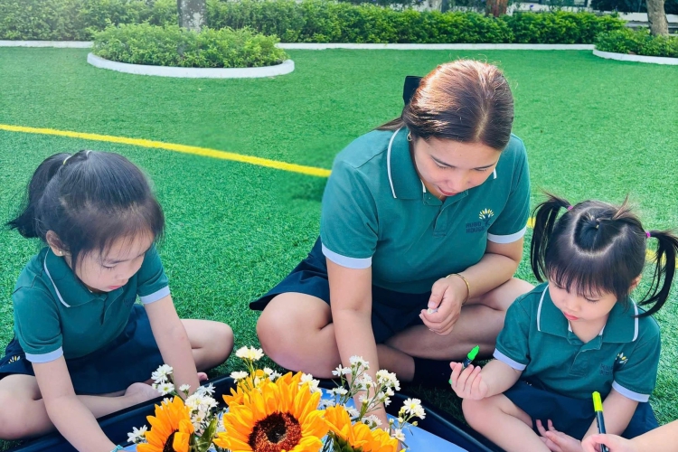 BÉ KHÁM PHÁ VÀ VẼ HOA HƯỚNG DƯƠNG RỰC RỠ 