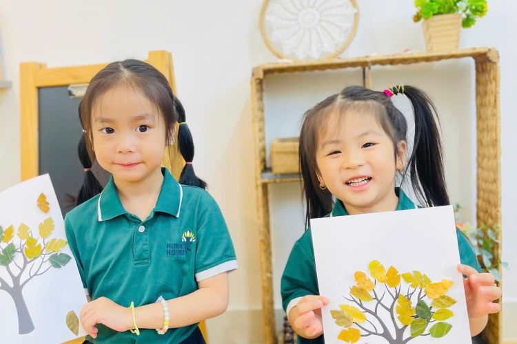 BÉ SÁNG TẠO CÙNG NHỮNG CHIẾC LÁ XINH