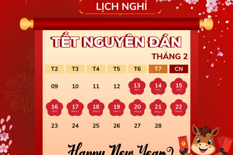 THÔNG BÁO NGHỈ TẾT NGUYÊN ĐÁN